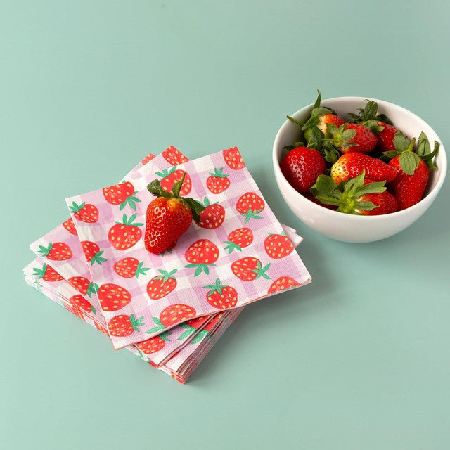 Talking Tables Paper Napkins Strawberry 20 Pack (British brand)