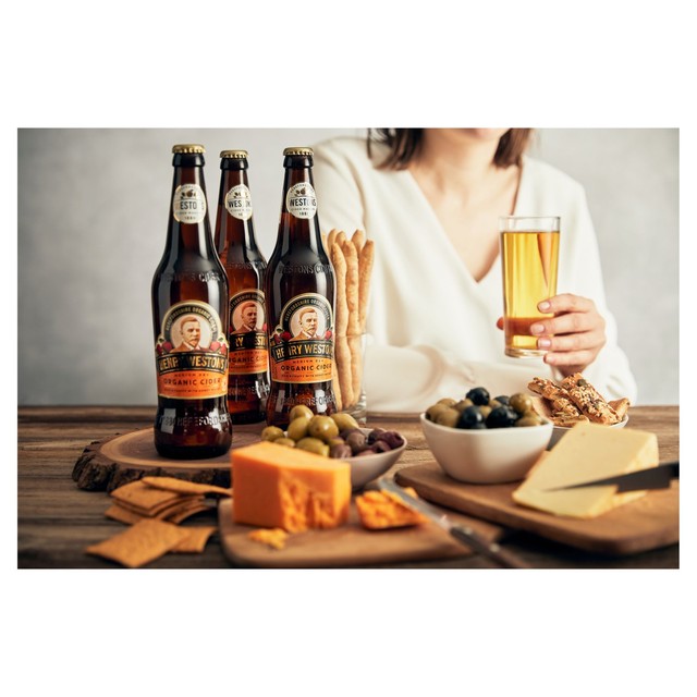 Henry Weston organic medium dry cider 500ml, UK version