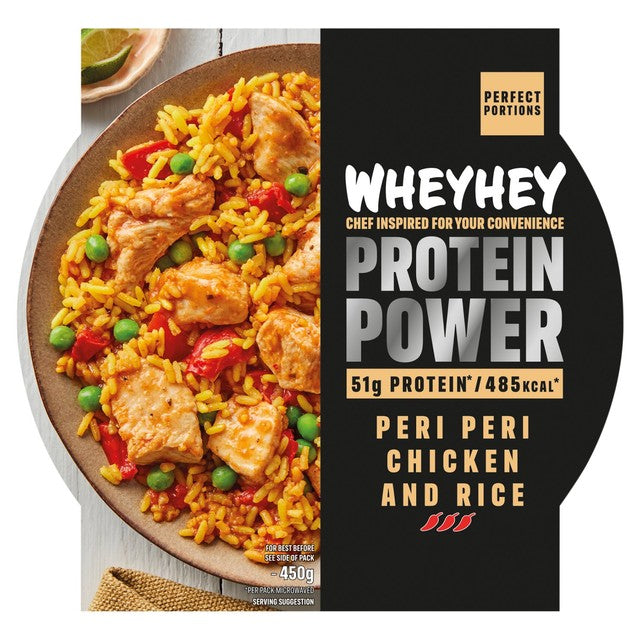 Wheyhey Peri Peri Chicken frozen meal 450g (British brand)