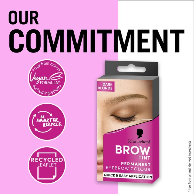 Schwarzkopf brow tint permanent eyebrow colour dark blonde 17ml (British brand)