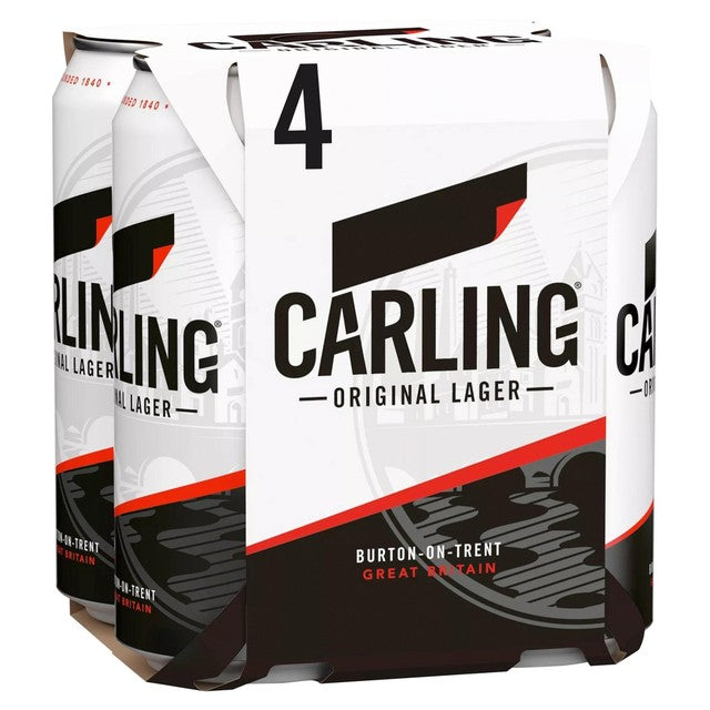 Carling Original Lager, bière blonde britannique, 4 x 440 ml, importée du Royaume-Uni