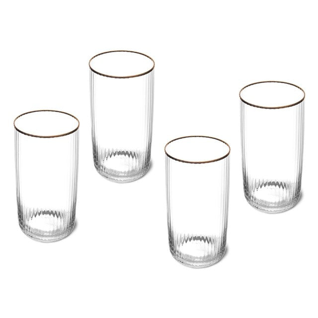 Mikasa Sorrento 4pc highball glass set 510ml, imported from the UK