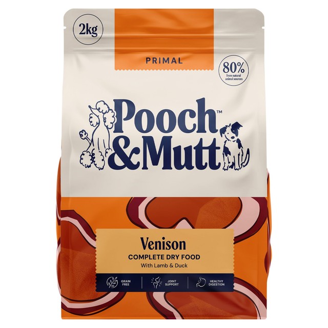 Pooch & Mutt Primal Venison 2kg dry dog food (British brand)