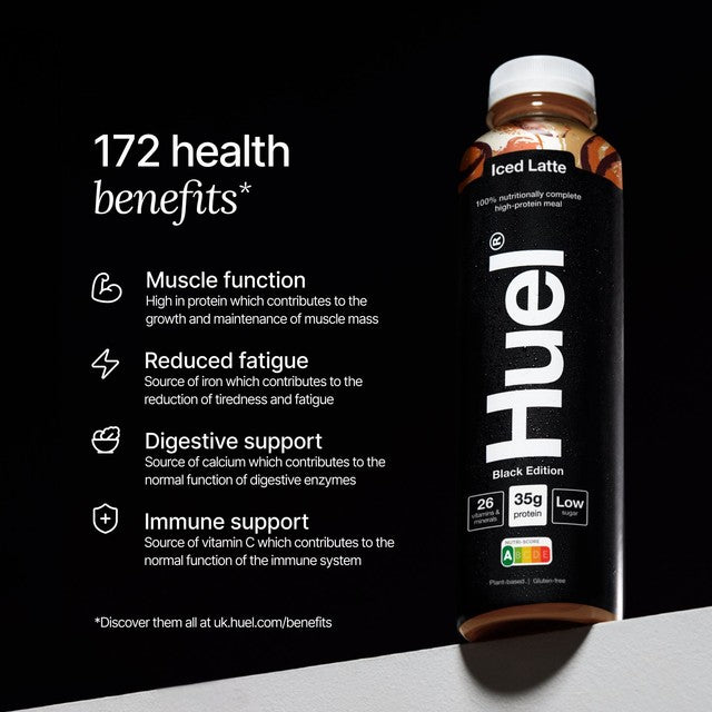 Huel Black Edition Iced Latte protein drink 500ml, UK version