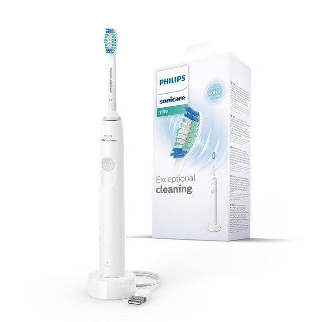 Philips Sonicare Series 1100 electric toothbrush in White Grey, imported from the UK
