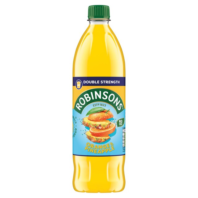 Robinsons double strength orange & pineapple squash 1L, imported from the UK