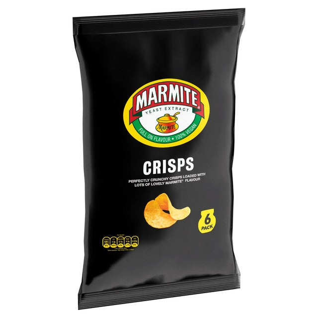 Marmite crisps multipack 6 x 25g, imported from the UK