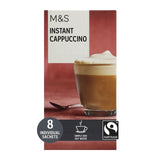 M&S instant cappuccino powder sachets 124g, imported from the UK