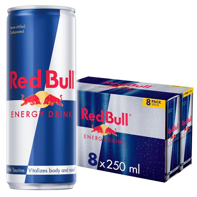 Red Bull energy drink 8 x 250ml cans, imported from the UK