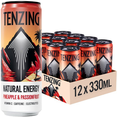 M&S Tenzing Pineapple & Passionfruit Natural Energy BCAA Drink 12 x 330ml- Buy online at McGrocer