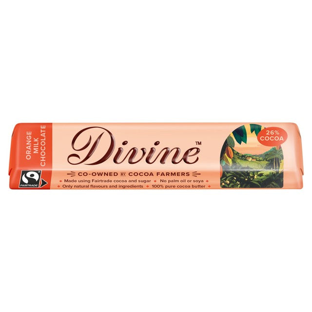 Divine orange milk chocolate bar - British product