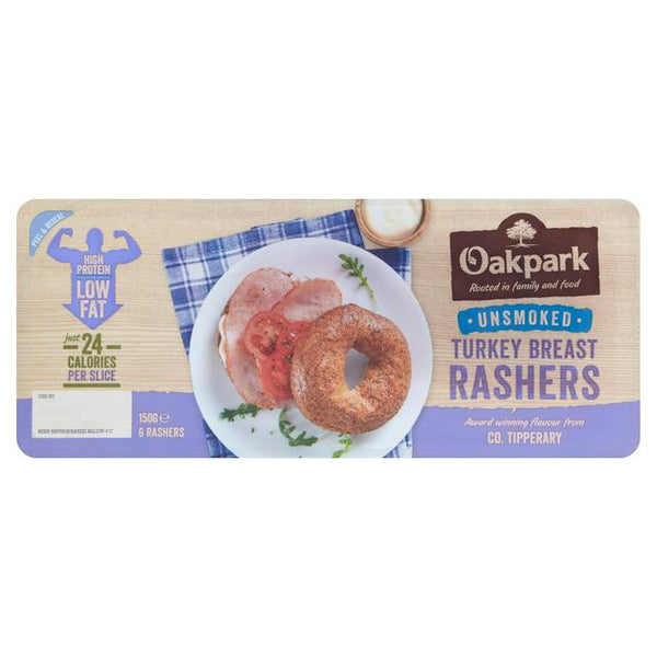 Oakpark Unsmoked Turkey Breast Rashers x6 150g