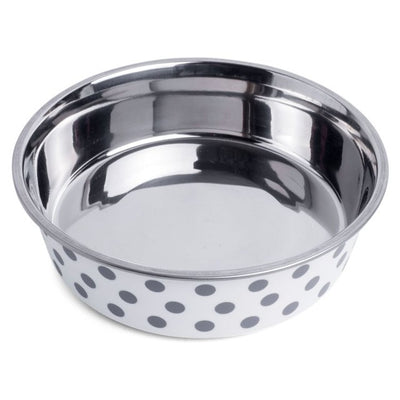 Petface Deli Grey Spots Edelstahl-Hundenapf 17cm