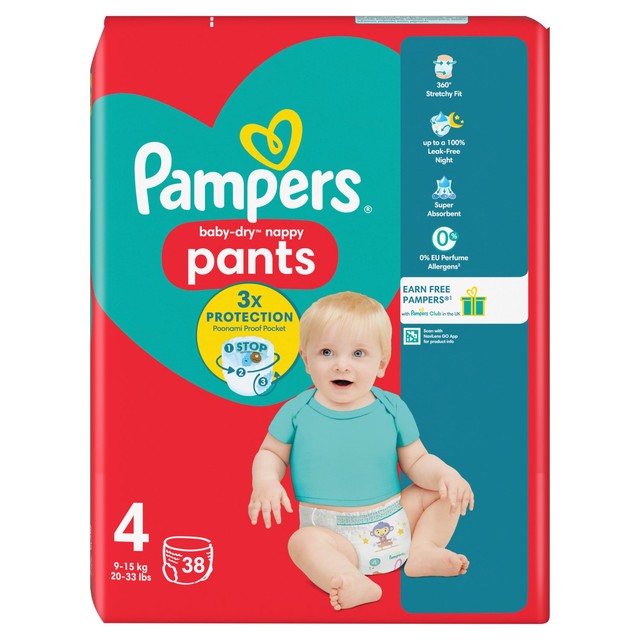 Pampers Baby-Dry nappy pants size 4, imported from the UK