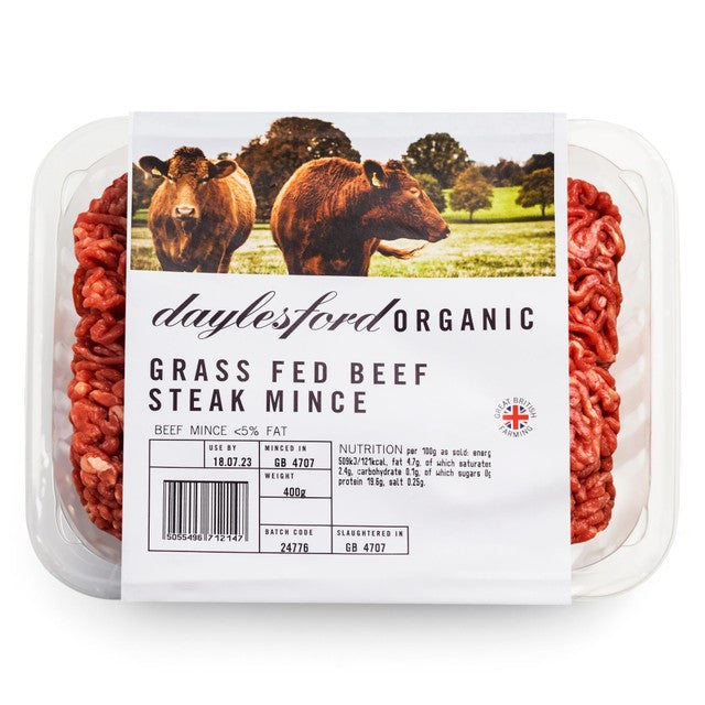 Daylesford Organic pastured 5% fat beef mince 400g - British product