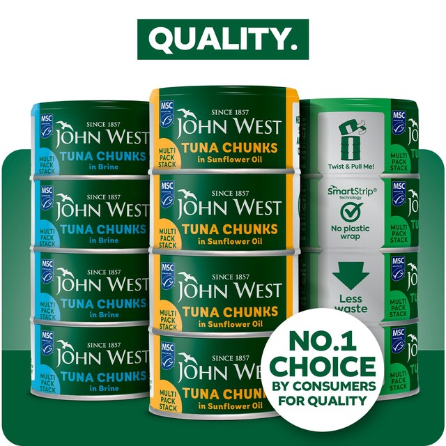 John West tuna chunks in sunflower oil 4 x 125g, UK version