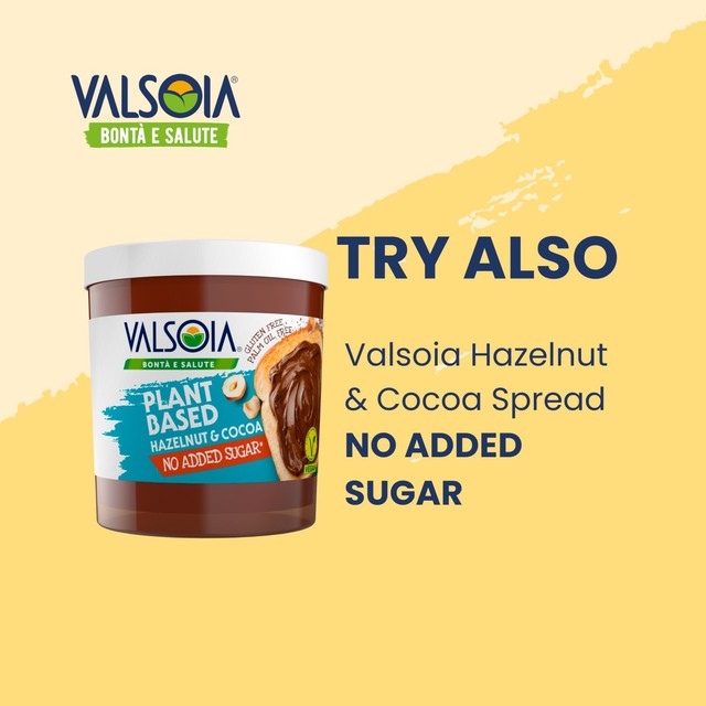 Valsoia dairy-free hazelnut and cocoa chocolate spread 400g (British brand)