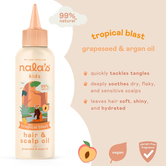 Nala's Baby Kids Hair Oil Tropical Blast 100ml, imported from the UK