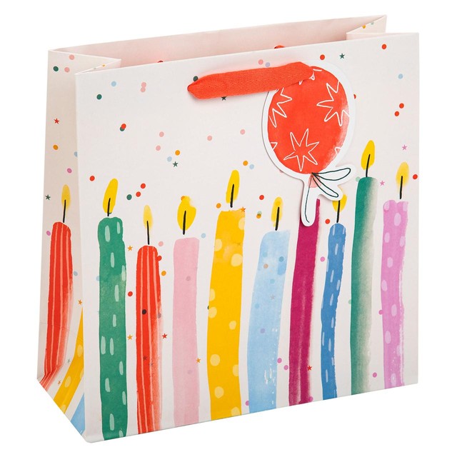 M&S birthday candles medium gift bag, imported from the UK