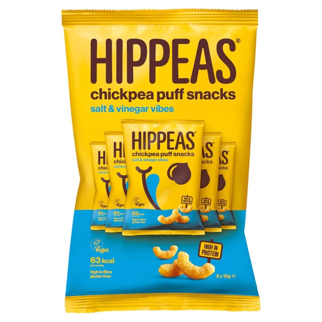 Hippeas chickpea puffs salt and vinegar flavour multipack, UK version
