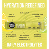 Hunter & Gather Restore electrolyte powder Lemon Lime sachets, UK version