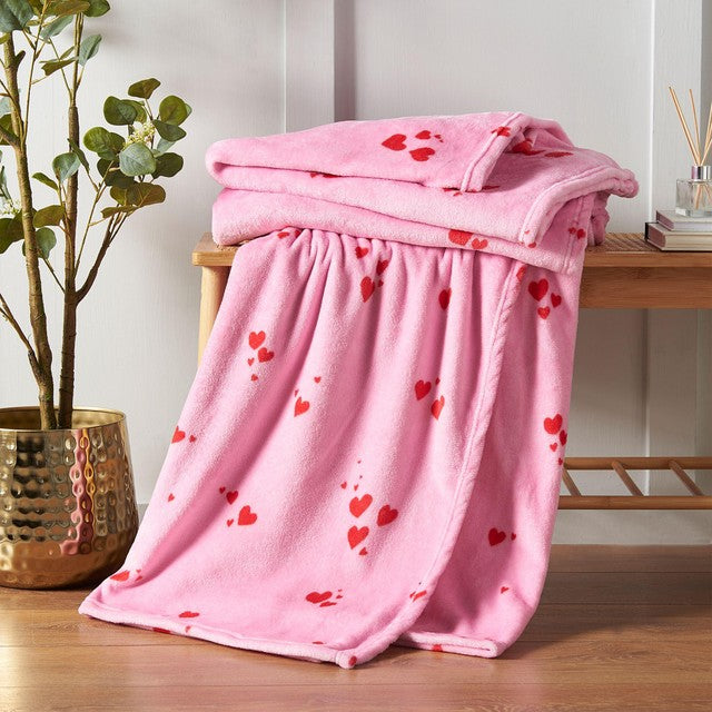 Catherine Lansfield heart throw blanket 200x240cm - British product