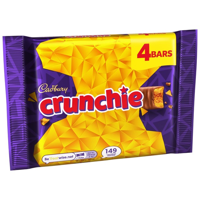 Cadbury Crunchie chocolate bar multipack 4 x 32g - British product