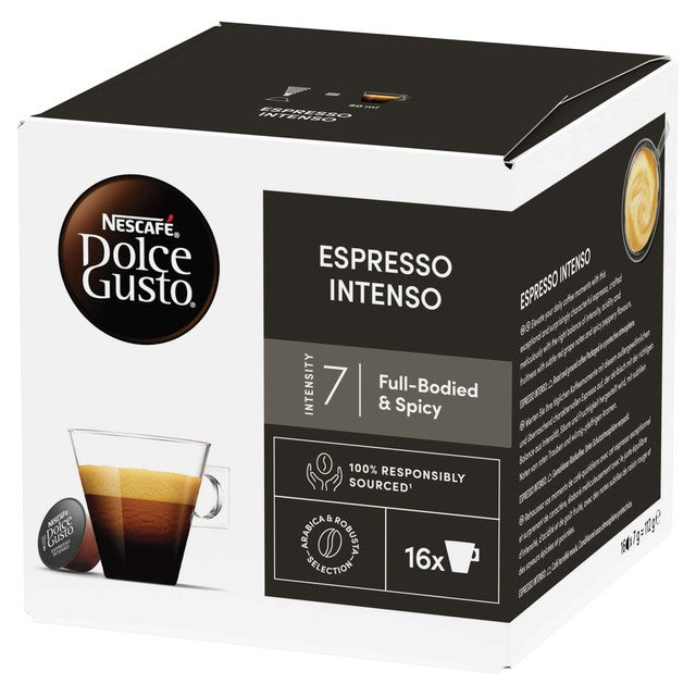 Dolce Gusto Espresso Intenso coffee pods 16 pack, imported from the UK