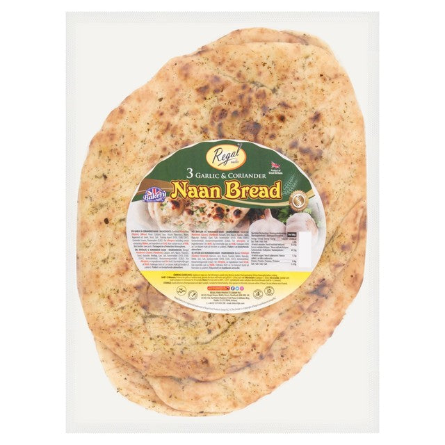 Regal hvitløks- og koriander-naanbrød, stor, importert fra Storbritannia
