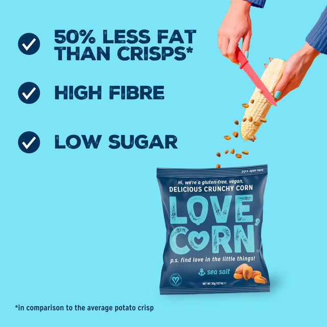 Love Corn Sea Salt corn snacks 100g multipack, UK version