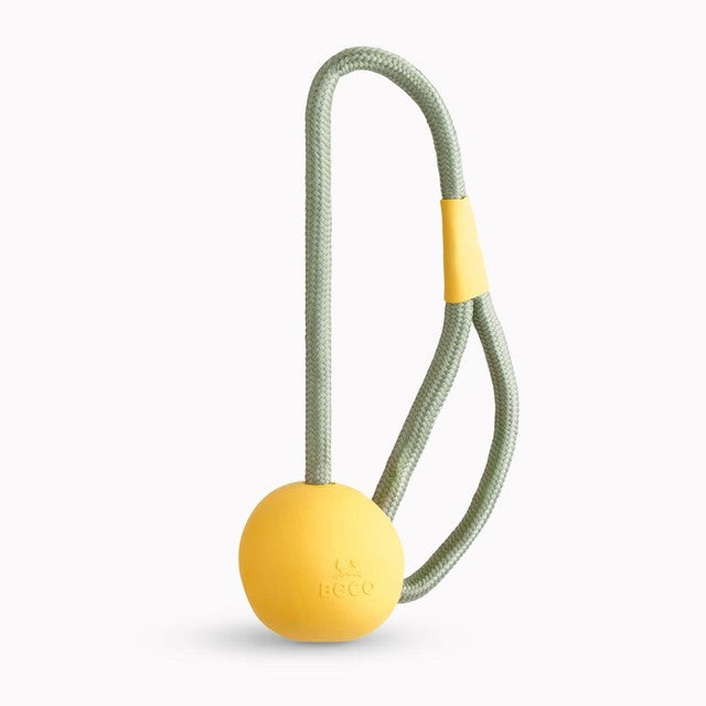 Beco Pets Natural Rubber Slinger Ball yellow - British product