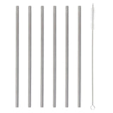 Viners stainless steel drinking straws 23cm 6 pack (British brand)
