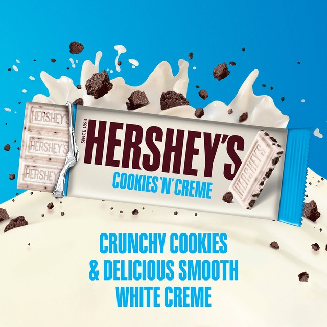 Hershey's Cookies 'n' Creme chocolate bar 90g, UK version