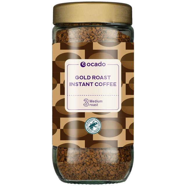 Ocado Gold Roast Instant Coffee 200g, imported from the UK