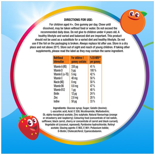 Centrum Kids Gummy Multivitamins Orange and Mixed Berry 30 Gummies - British product
