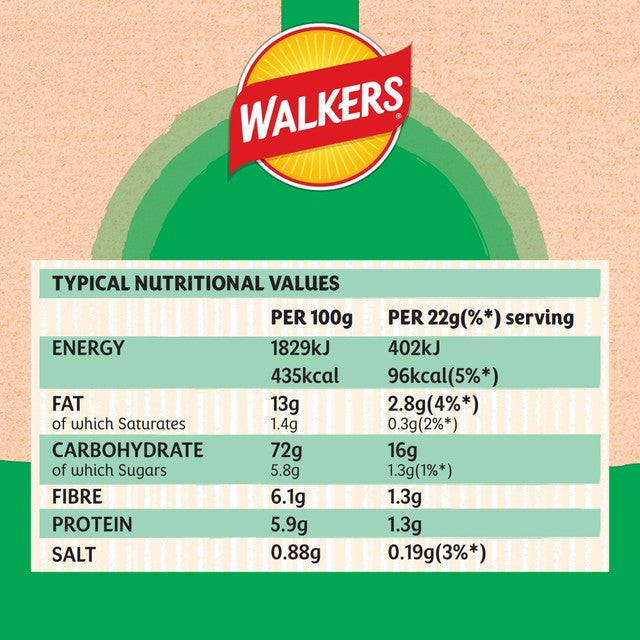 Walkers baked salt vinegar crisps 6 x 22g (British brand)