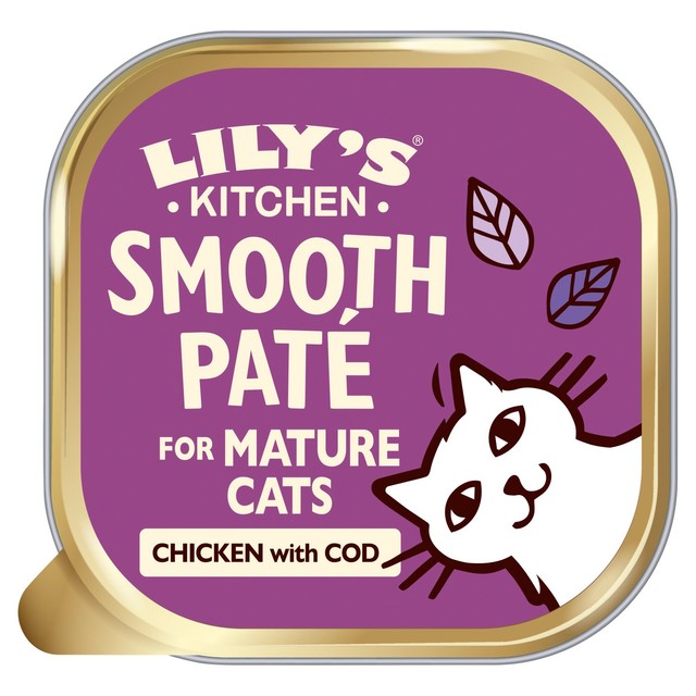 Lily's Kitchen mature smooth chicken and cod cat food pate 85g, UK version