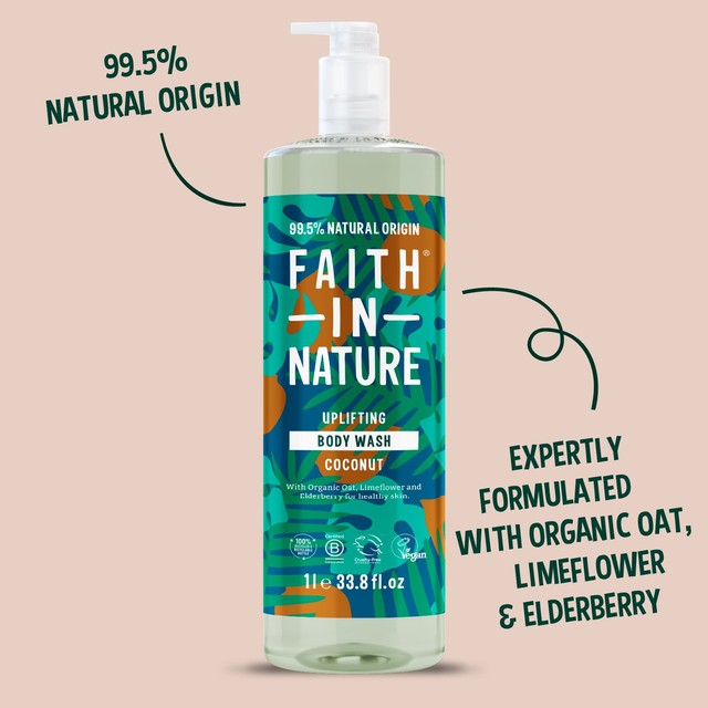 Faith In Nature coconut body wash 1L - British product