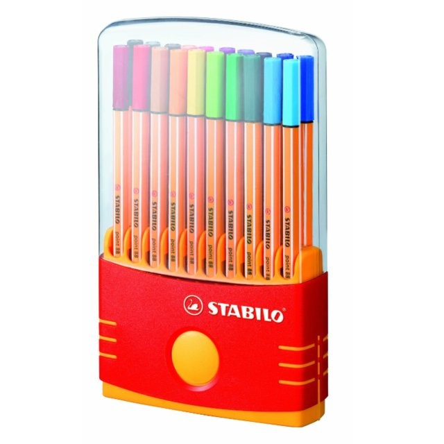Stabilo Point 88 Fineliner Assorted Colours 20 Pack (British brand)