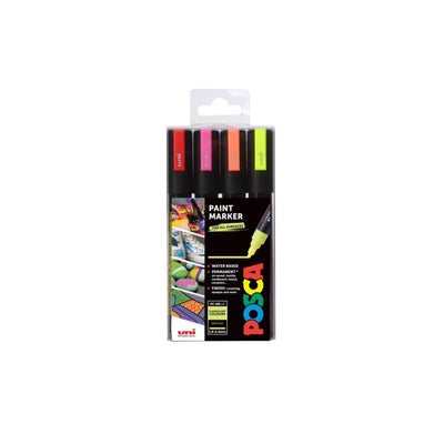 M&S Posca PC-5M Fluorescent Marker Pens 4-Pack- Buy online at McGrocer