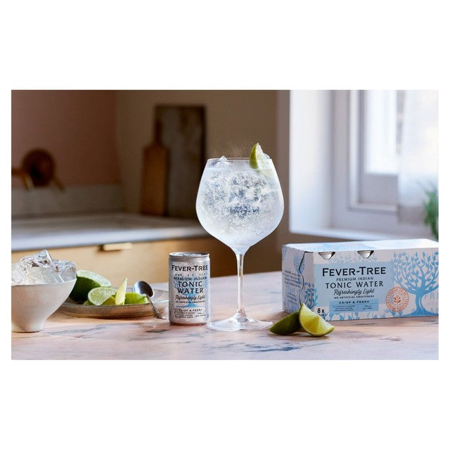 Fever-Tree light Indian tonic water 8 x 150ml cans - British product