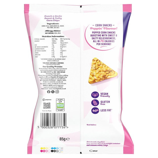 Popworks Snack a Jacks Sweet & Salty popcorn 85g (British brand)