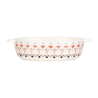 M&S Cath Kidston Painted Table Ceramic Oval Roasting Dish 28cm- Buy online at McGrocer