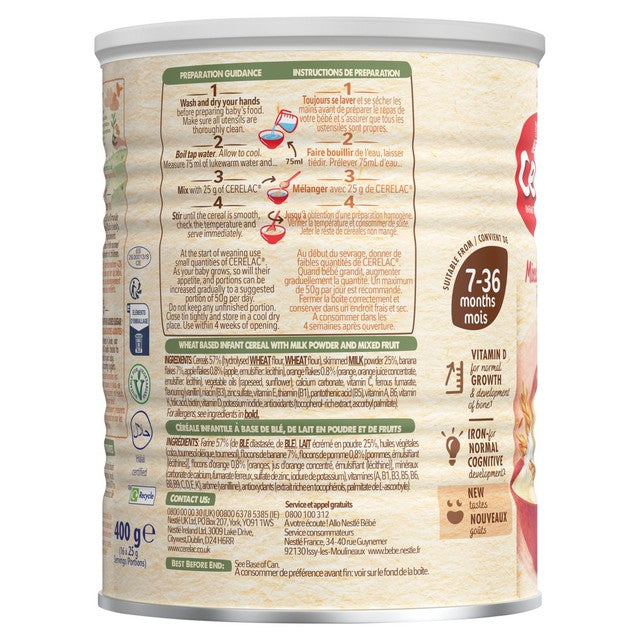 Nestle Cerelac Mixed Fruits & Wheat Infant Cereal 400g - British product