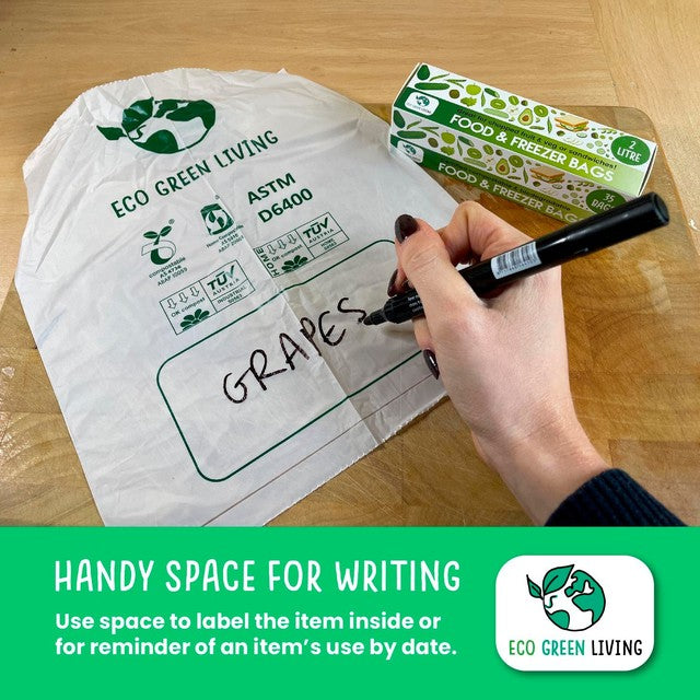Eco Green Living Certified Compostable Freezer Bags 2L - British product