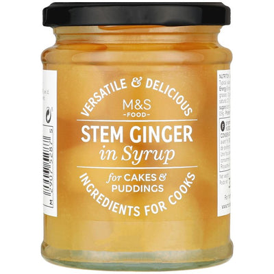 M&S kandisert ingefær i sirup Britisk baking 350g
