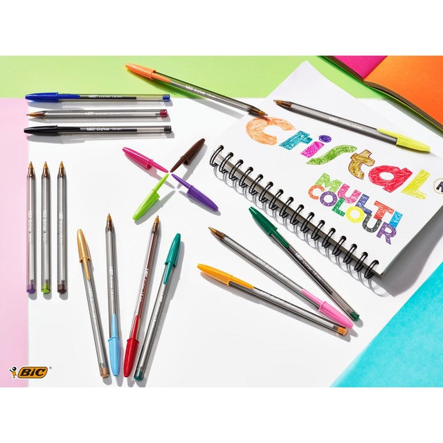 Bic Cristal Large Smooth Glide Blue ballpoint pens pack of 5 - British product