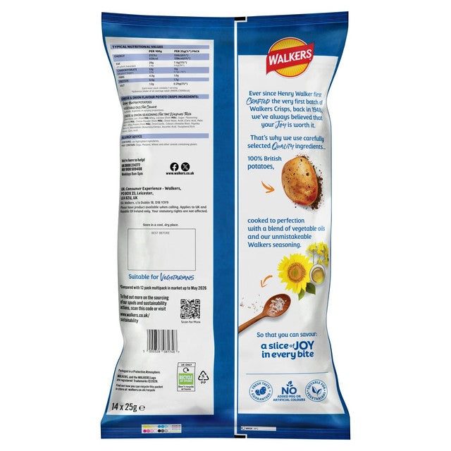 Walkers Cheese & Onion crisps 12x25g multipack (British brand)
