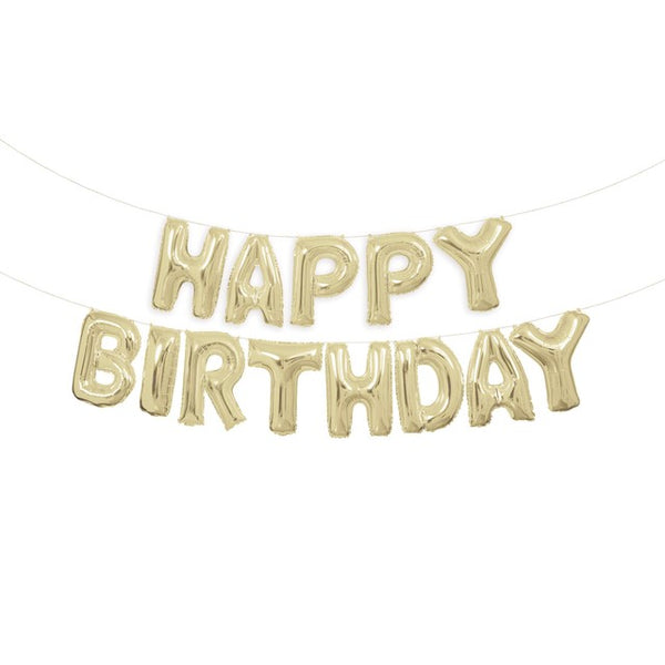 Unique Party Gold Happy Birthday Balloon Banner Kit