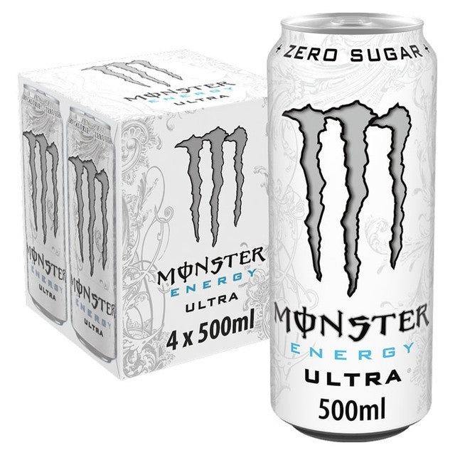 Monster energy drink Ultra Zero Sugar 4x500ml (British brand)